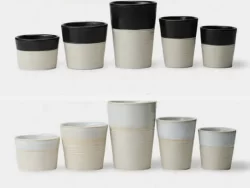 כוסות אספרסו קרמיקה סדרת גלים 80 מל עיצוב חדשני