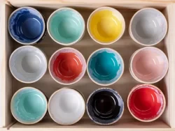 כוס אספרסו קרמיקה צבעונית - ים 90 מ"ל