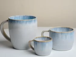 מארז 6 כוסות מסדרת כחול לבן - 2 מאגים , 2 ספלי תה ו- 2 כוסות אספרסו-new